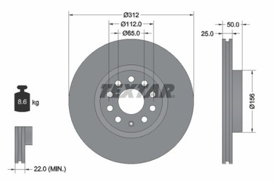 2X ДИСК ТОРМОЗНОЙ VW ПЕРЕД 92120505