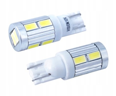 LUCES DIODO LUMINOSO LED T10 W5W 12V 1.6W CANBUS COLOR BLANCO 2 PIEZAS SMD  