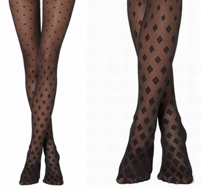 CALZEDONIA rajstopy WZORZYSTE czarne roz. S/M