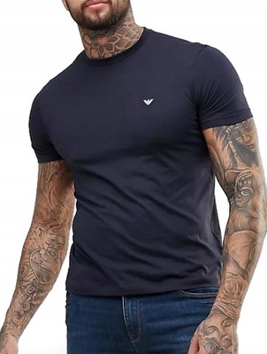 EMPORIO ARMANI Granatowy Oryginalny T-Shirt _ S