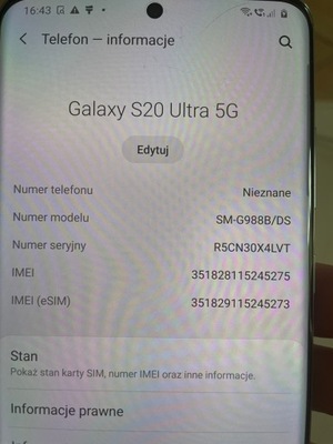 Smartfon Samsung Galaxy S20 Ultra 12 GB / 128 GB