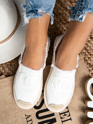 BIAŁE ESPADRYLE WSUWANE NB273 39