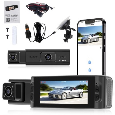 KAMERA SAMOCHODOWA WIDEOREJESTRATOR FULL HD 3 KMAERY 1080p