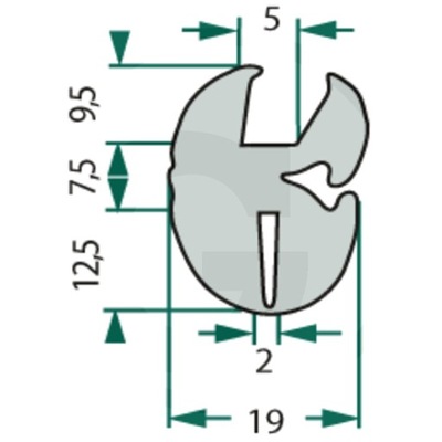 УПЛОТНИТЕЛЬ 2MM X 15M, B:19MM, H:29,5MM