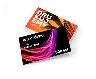 Wizytówki 85x55 Folia Połysk/Mat 350g 500 szt.