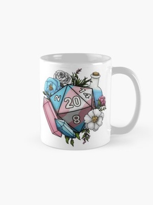 Kubek kawa Pride Transgender D20 Tabletop RPG Kro