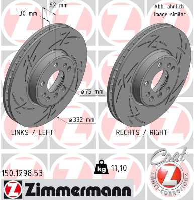 ZIMMERMANN 150.1298.53 ДИСК ТОРМОЗНОЙ