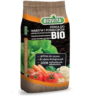 PODŁOŻE BIO ZIEMIA do WARZYW POMIDORÓW BIOVITA 50L