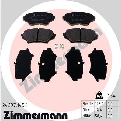 ZIMMERMANN 24297.145.1 КОЛОДКИ ТОРМОЗНЫЕ