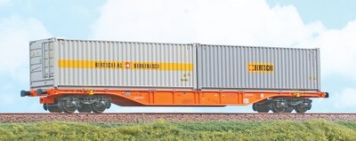 Wagon platforma Sgnss z kontenerami Bertschi H0-1:87 PCC ep. VI, ACME 90247