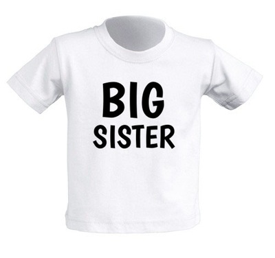 T-shirt nadruk z napisem BIG SISTER 3-4 lata