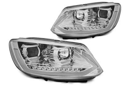 ŽIBINTAI VW TOURAN II 2010-15 CHROME TUBE LED DRL DTS 