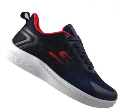 Buty Młodzieżowe Trampki Adidasy Sportowe Granatowe Czerwone r36