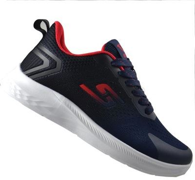 Buty Młodzieżowe Trampki Adidasy Sportowe Granatowe Czerwone r41