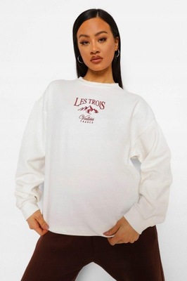 BOOHOO BLUZA DAMSKA BIAŁA CASUAL UNIWERSALNY