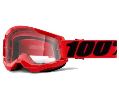 100 PROCENT GOGLE MOTOCYKLOWE CROSS/ENDURO STRATA 2 CZERWONY CZARNY