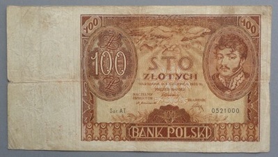 100 złotych z 1932 roku , seria AT. , II RP