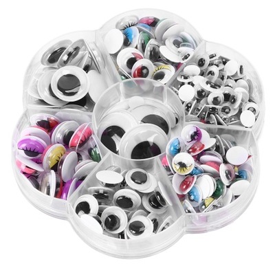 ZESTAW OCZY DO MASKOTEK ZABAWEK OCZKA Z RZĘSAMI RZĘSY MIX 225 SZT