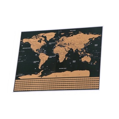 Plakat mapa świata mapka zdrapka z flagami państw