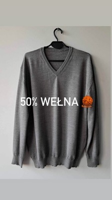 Sweter C&A 50% wełna XL szary