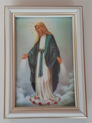 Obraz Matka Boża Niepokalana rama 17x13 za szkłem