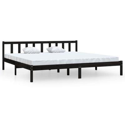 Łóżko podwójne drewniane VidaXL 200x200 czarny