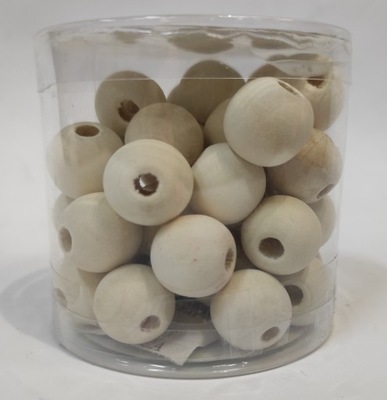 Drewniane koraliki okrągłe 15 mm, 50 szt. W/A