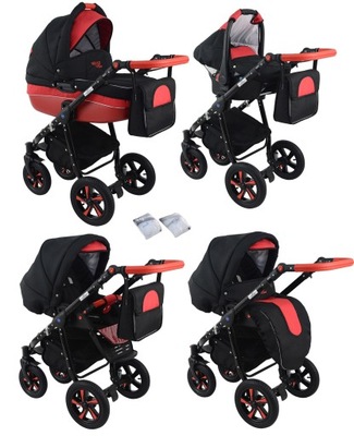 Wózek dziecięcy 3w1 Krasnal NEXXO black RED SPORT