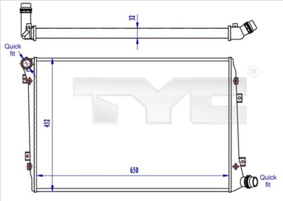 TYC 737-0062-R CHLODNICA, SISTEMA DE REFRIGERACIÓN DEL MOTOR  