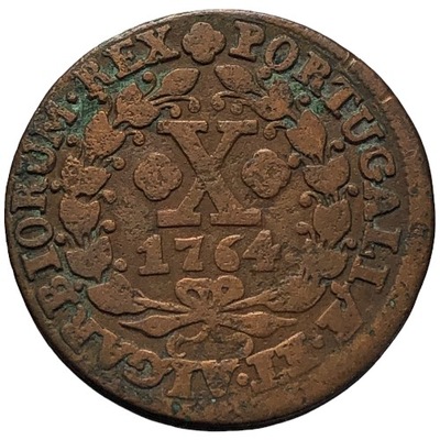 80069. Portugalia, 10 realów, 1764r. (10.34 g/36 mm)