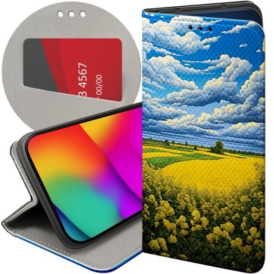 ETUI Z KLAPKĄ DO MOTOROLA MOTO G8 POWER WZORY CHMURY NIEBO BŁĘKIT FUTERAŁ