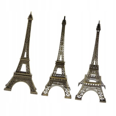 3 /zestaw Retro Paryż Wieża Eiffla Figurka
