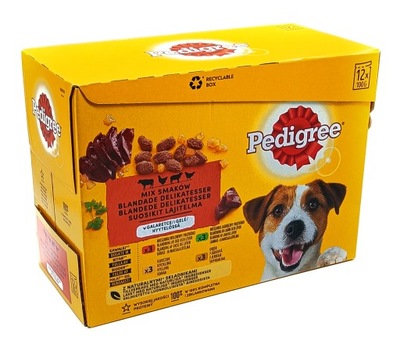 Pedigree Mix Smaków WOŁOWO-DROBIOWE w Galaretce12x100g