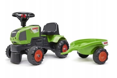 FALK Traktorek Baby Claas Axos 310 Zielony z przyczepą