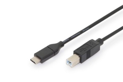 Kabel Digitus USB 2.0 Typ USB C/B M/M, czarny 1,8m