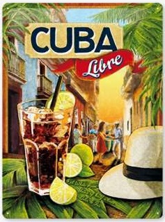 NOSTALGIC ART SZYLD METALOWAY PLAKAT CUBA Libre 30 x 40 cm 