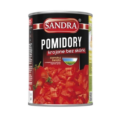 Sandra Pomidory krojone bez skórki 425 ml