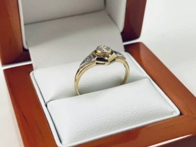 ZŁOTY PIERŚCIONEK CYRKONIA 585 2,21G R:16