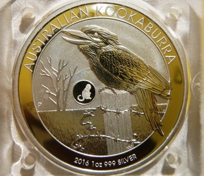 1$ AUSTRALIA 2016 KOOKABURRA PRIVY ROK MAŁPY Ag 999 Oz