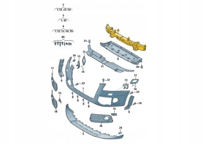 Абсорбер бампера перед вкладка audi q5 aso фото №1