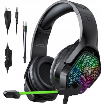 ONIKUMA X3 słuchawki dla gracza z mikrofonem RGB