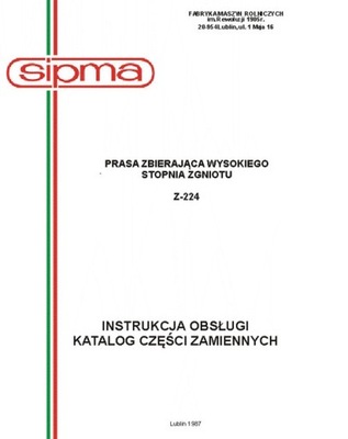 SIPMA Z-224 instrukcja/katalog (1987) 