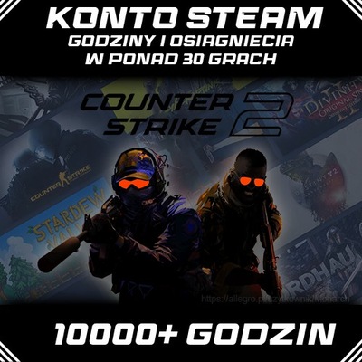 KONTO STEAM CS2 CS:GO 10000+ GODZIN W GRACH OSIĄGNIĘCIA