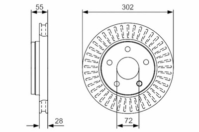 BOSCH DISCOS DE FRENADO 2SZT. PARTE DELANTERA JEEP WRANGLER 3 2.8D-4.0 01.06-  