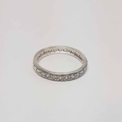 Srebrny pierścionek srebro 0,925 obrączka cyrkonie r.23