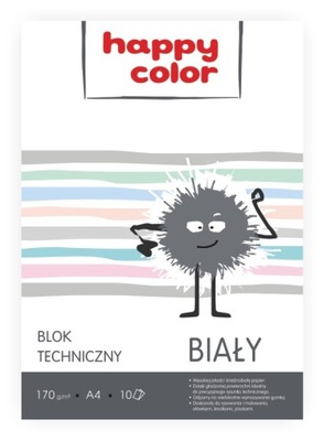 Blok techniczny A4 Biały 10k 170g Happy Color