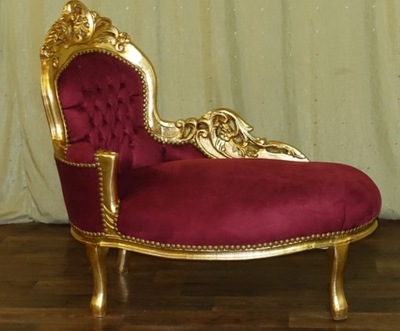 Złoty Bordo Szezlong Sofa Baby Fotel Kanapa kl