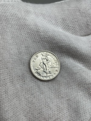 Srebrna Moneta - FILIPINY USA - 10 Centavos 1945 D