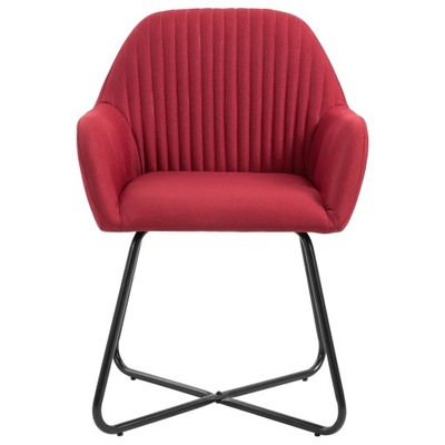 vidaXL Krzesła do jadalni, 4 szt., czerwone wino, tapicerowane tkaniną