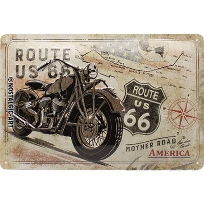 PLACA PLAKAT 20X30 ROUTE 66 22279  